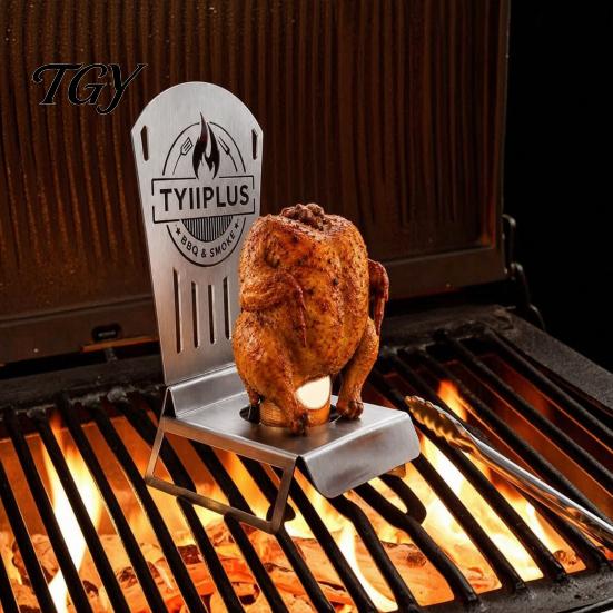 Dishwasher Safe Grill Tool Beer Can Chicken Roaster Rack, 304 Stainless Steel BBQ Stand Food Grade Metal for 16oz Can, Outdoor Accessory Camping