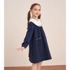 Girl's Long Sleeve Navy Collar Princess Dress