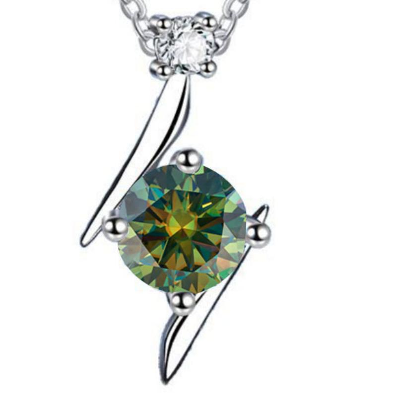 1CT S925 Sterling Silver Moissanite Necklace Lightning Star Pendant D VVS1 Ladies Exquisite Jewelry