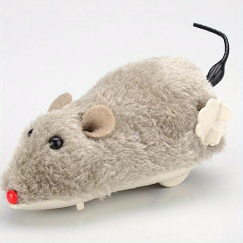1Pcs Funny Lifelike Plush Mouse Running Rat Toy for Cats Dogs Pets Kids Random Color