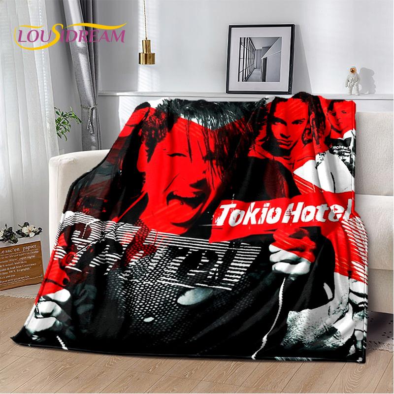 Tokio Hotel Rock Band Bill Kaulitz Blanket,Flannel Soft Throw Blanket for Home Bedroom Bed Sofa Picnic Office Hiking Leisure Nap