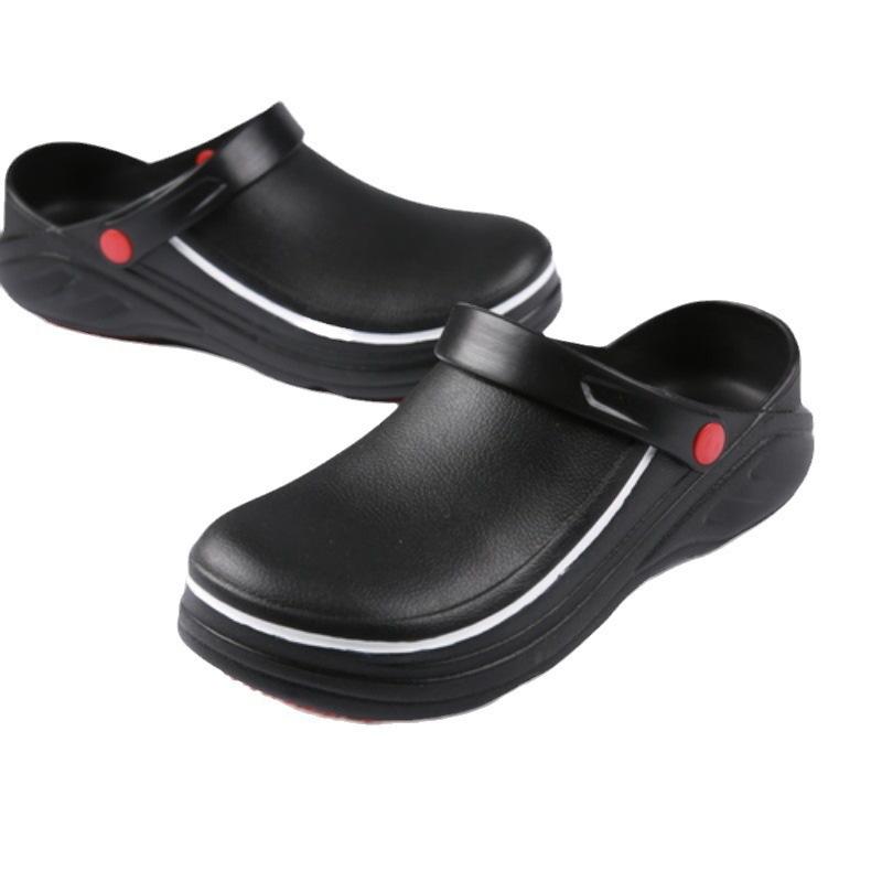 085 Herren- und Damenkochschuhe Küchenschuhe EVA Fußabdeckung wasserdicht, ölbeständig und rutschfest Arbeitsschuhe zwei Sandalen und halbe Hausschuhe