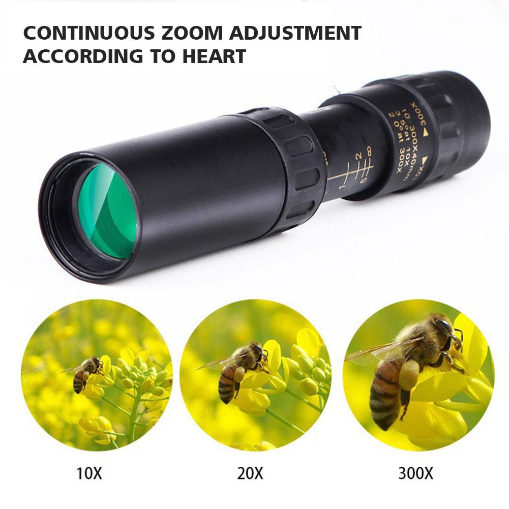 10-300X40 Metallo Zoom Continuo Monoculare Cellulare Scope Turismo Caccia ad Alta Definizione Telescopio Regolabile Fotocamera Outdo L4B3
