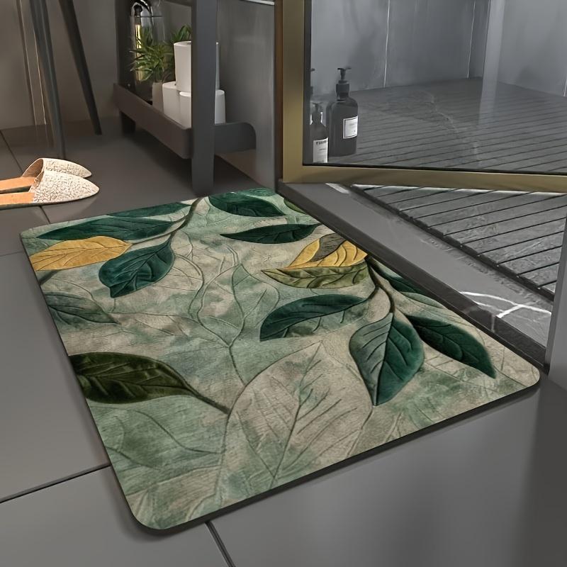 VIKAMA Premium Leaf Carpet Green Dirt-Resistant Bathroom Mat Waterproof Non-Slip Doormat Rug For Bedroom Carpet For Live Room