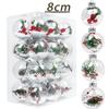 8cm Transparent and Drop-Resistant Colorful Christmas Ball Ornaments - Set of 24 for Tree and Window Decorations