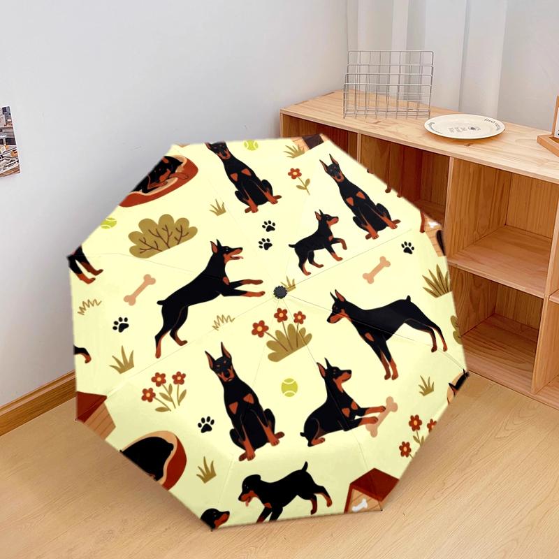1 PC Automatic Folding Umbrella - Cute Dog Pattern, Portable & Foldable Design with 8 Ribs, Christmas Birthday Gifts