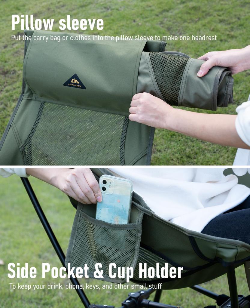 Outdoor High Back Elevation Angle Triangular Big Beach Sink Storage Bag Load Capacity 120 Kg [iClimb] Chair/chair (L), Semi-reclining Chair/chair,