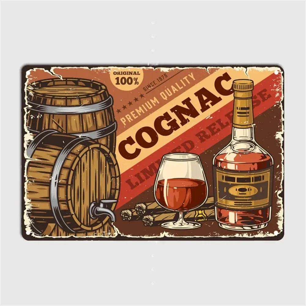 Vintage Whiskey Cigar Poster Metal Tin Sign Plaque Retro Decorative Plates For Garage Club Man Cave Bar Hotel Cafe Wall Decor