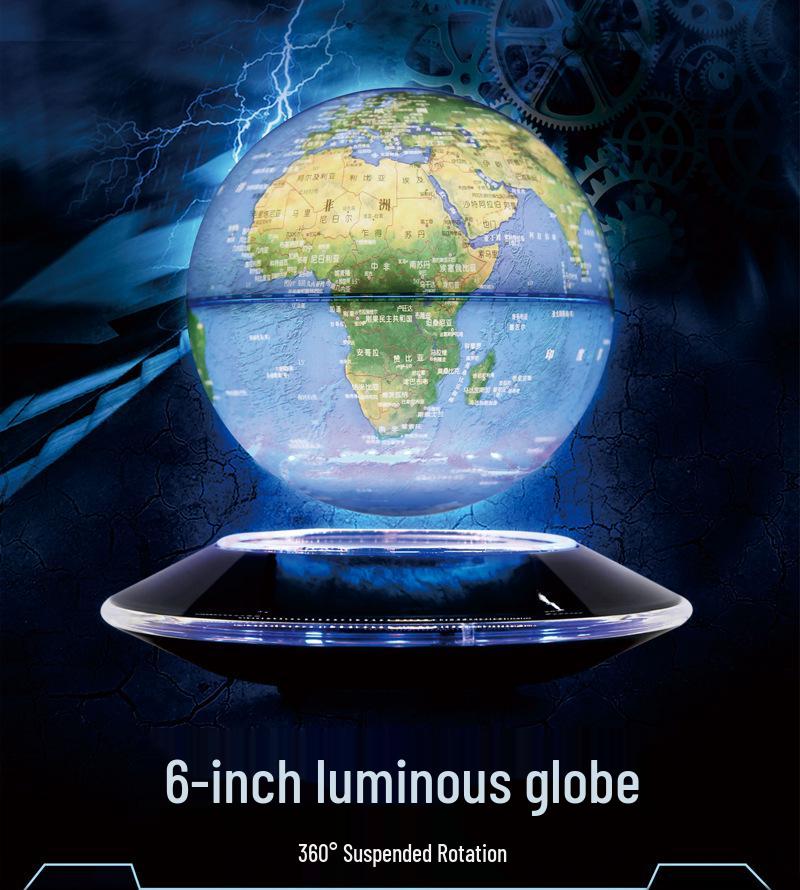 Creative 6-Inch Luminous Magnetic Levitation Globe Ornament