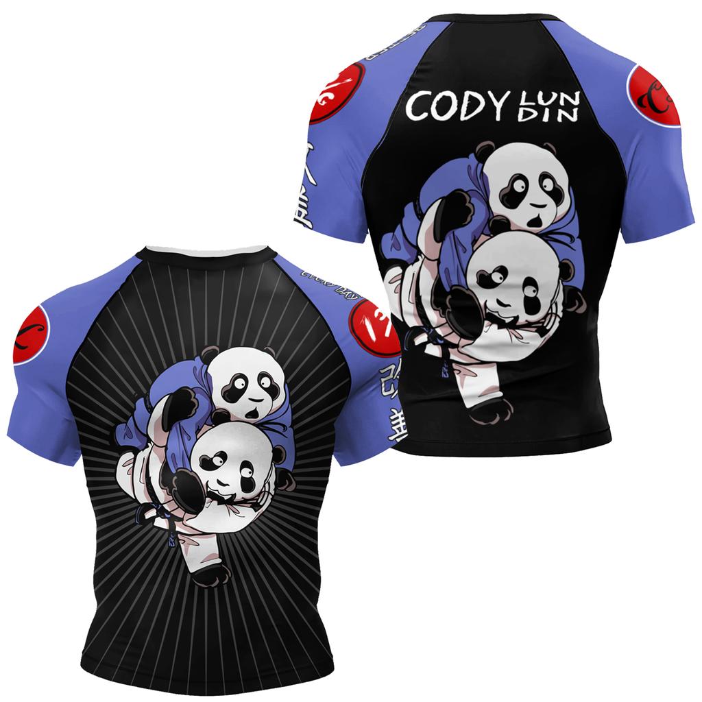 Kişisel Popüler Tasarım Süblimasyon Kısa Kollu Siyah No Gi BJJ Jiu Jitsu Rashguard Dövüş BJJ Mma Rash Guard Erkekler İçin Gömlekler