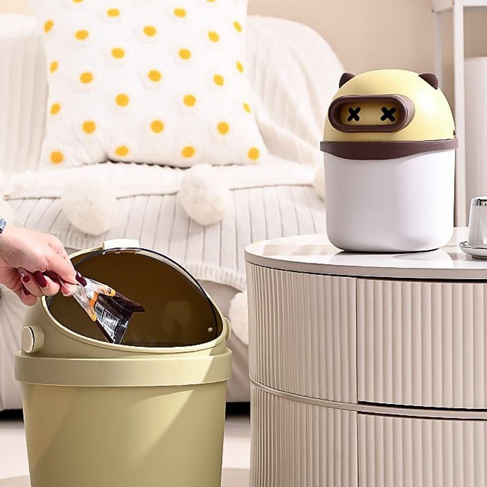 Trash Cans Desk Wastepaper Basket Cosmetics Holder Mini Garbage Cans with Lid  Bedside