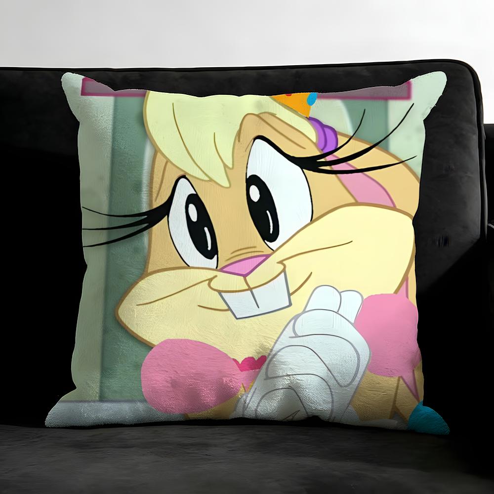 L-Lola Bunnyy Cartoon Cushion Cover Pillowcase Ultra Soft Skin Friendly Fabric Cloud Like Comfort & Concealed Zipper