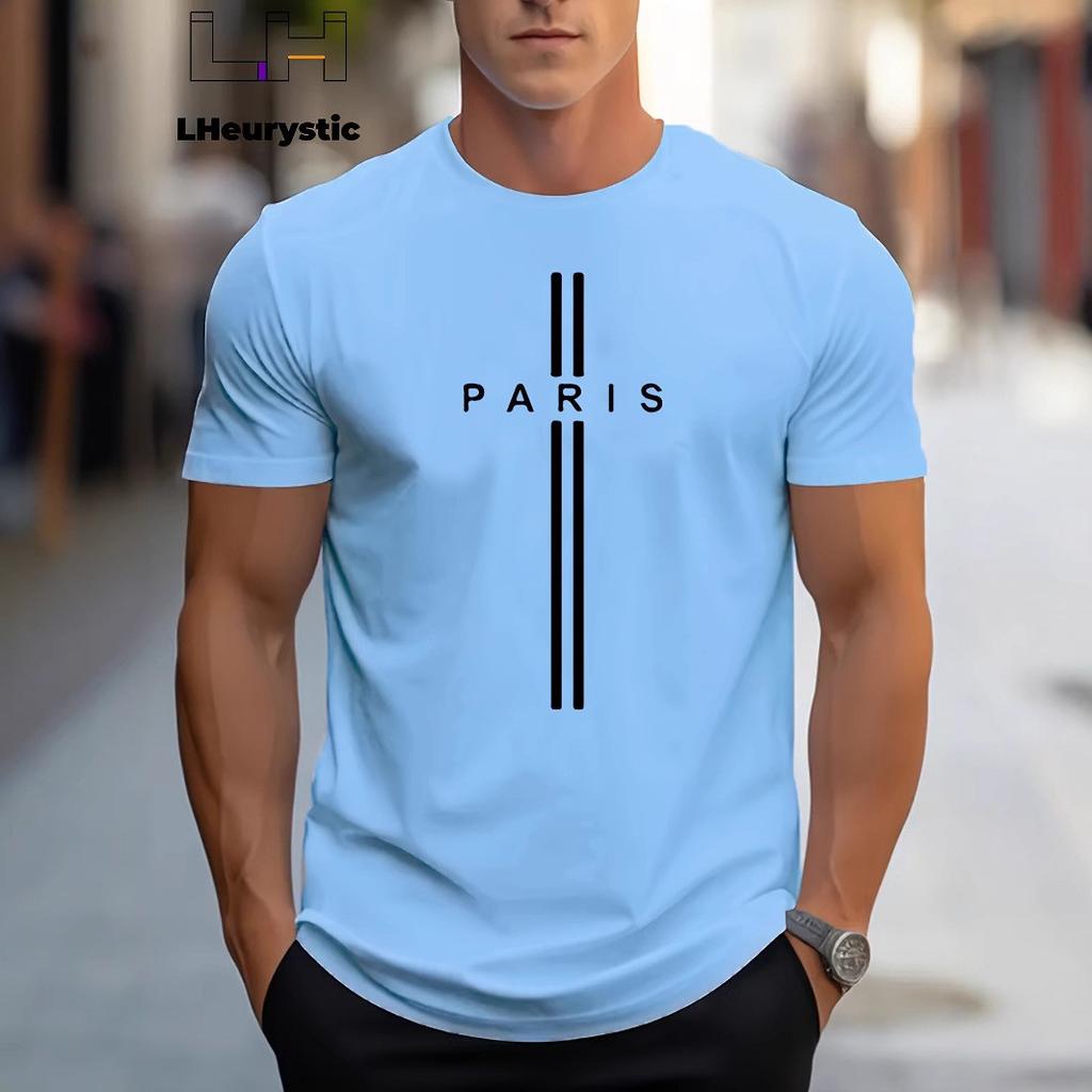 Summer men's fashion casual relaxed comfortable breathable letter-printed beach style men's short sleeve T-shirt