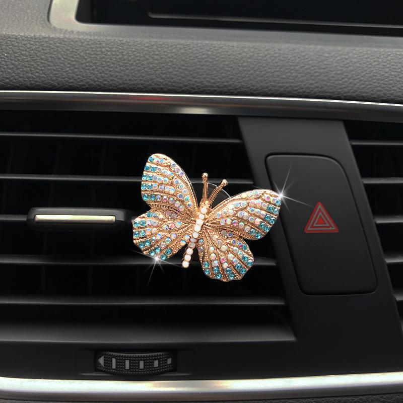 Auto Air Outlet Parfüm Clip Exquisite diamantbesetzte Schmetterling Klimaanlage Air Outlet Schmuck Göttin Auto