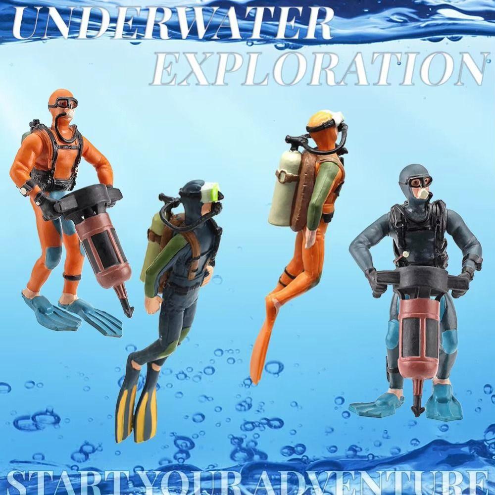 Blue Orange Diver Model PVC Science Fiction Figure New Simulation Doll Decoration Toys