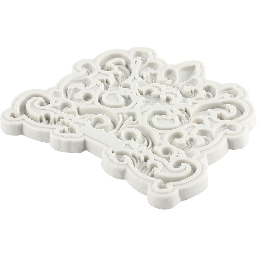 Baroque Fondant Mold Curlicues Scroll Lace Silicone Molds Filigree Mold 3D Sculpted For Sugar Cake Decorating Cupcake Topper Candy Chocolate Gum