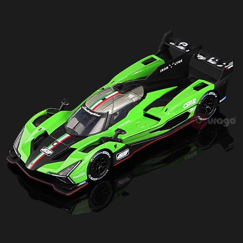 Ny på lager Bburago 1:43 24h Le Mans Racing Lamborghini Sc63 Porsche 963 Legering Miniatyr Støpt Modell Akryl Emballasje Leker