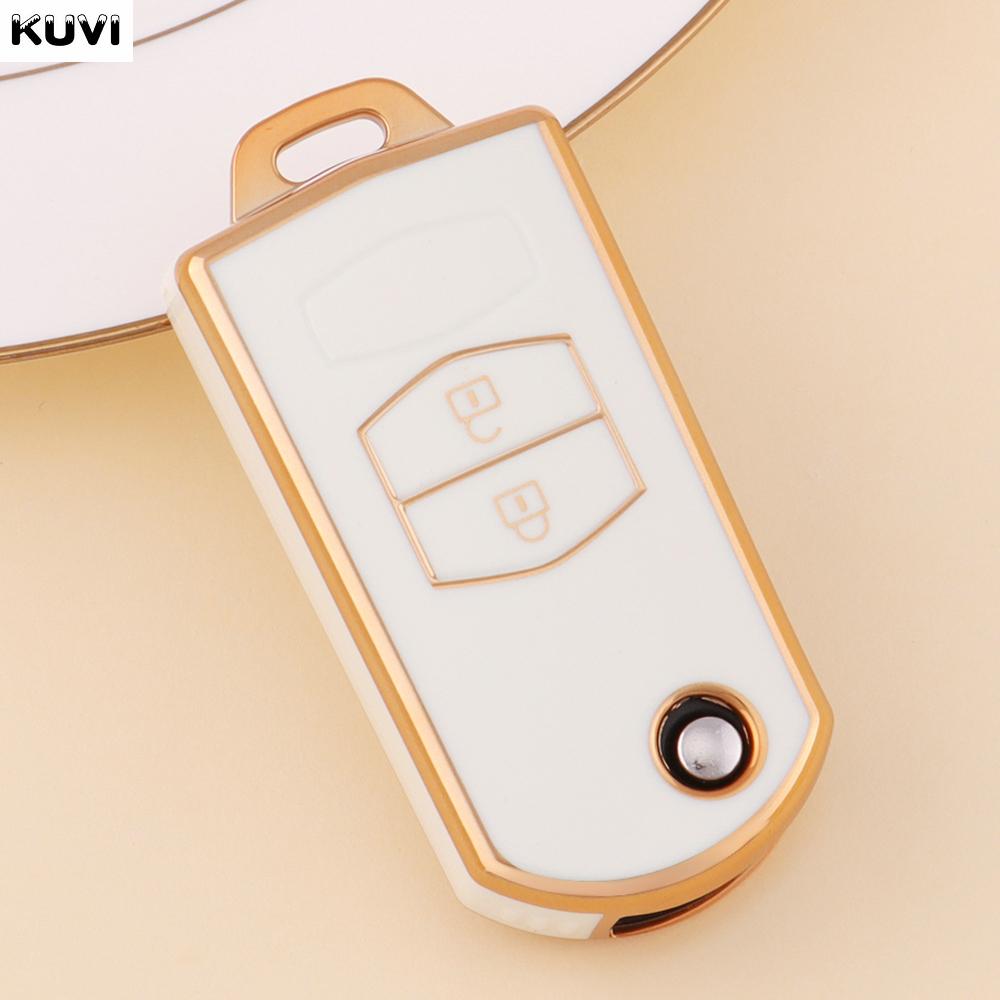 Fashion Tpu Car Folding Key Case Cover Shell For Mazda 3 5 6 Series M6 Rx8 Mx5 2 3 Button Protector Keyless Fob Bag Accessories