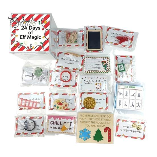 

Набор рождественского эльфа 24 дня рождественских аксессуаров для эльфа Веселые занятия для эльфа Фокусный реквизит Рождественский отсчет Подарок для вечеринки Sets