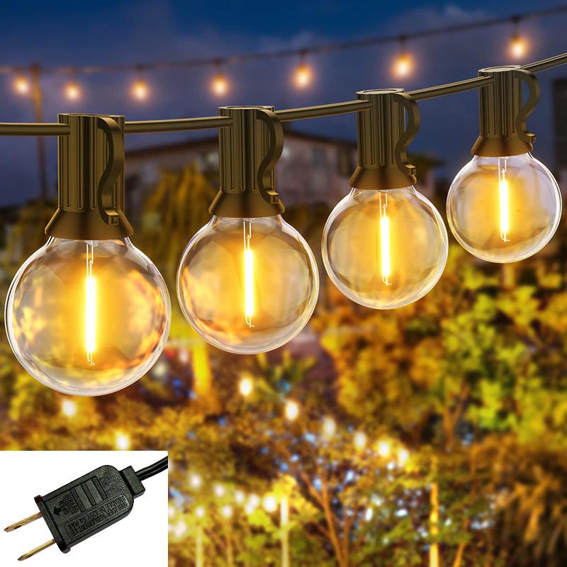 Outdoor Decorative Waterproof LED G40 String Lights for Camping and Parties Warm Light (2700K)