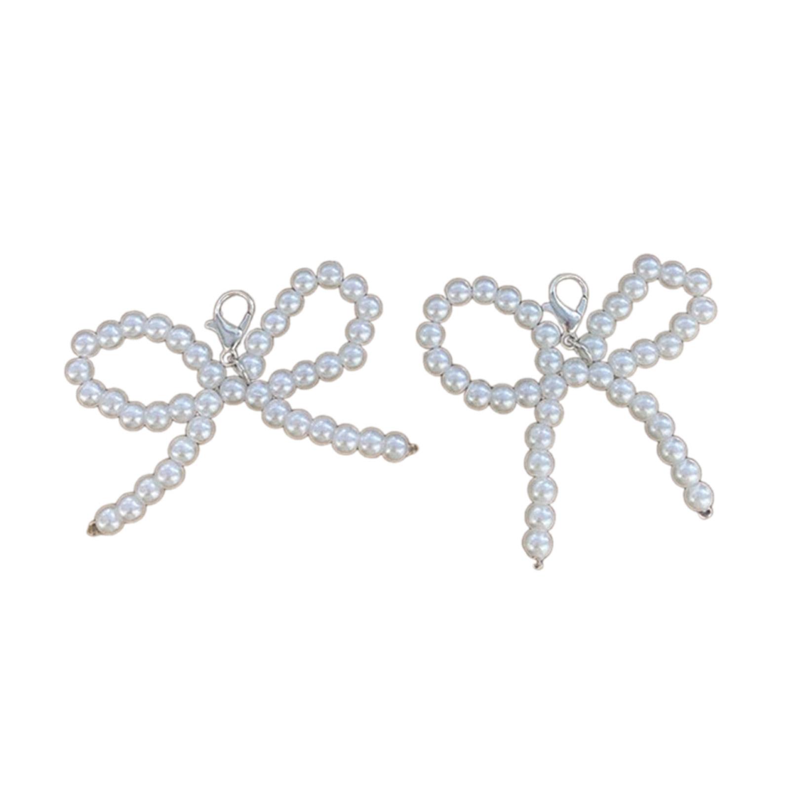 

1 пара милых подвесок для телефона с бантиком, бисерные брелоки, аксессуар для сумки, элегантное украшение для сумки, подвеска для обуви на любой случай 6