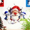 Christmas Creative Wall Sticker 3D Effect Peel and Stick Funny Christmas Cartoon Decals Winter Holiday Home Decor Stickers