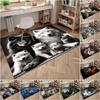 1Pc Wolf Theme Printed Circular Carpet, Home Door Mat, Outdoor Travel Protection Carpet B2