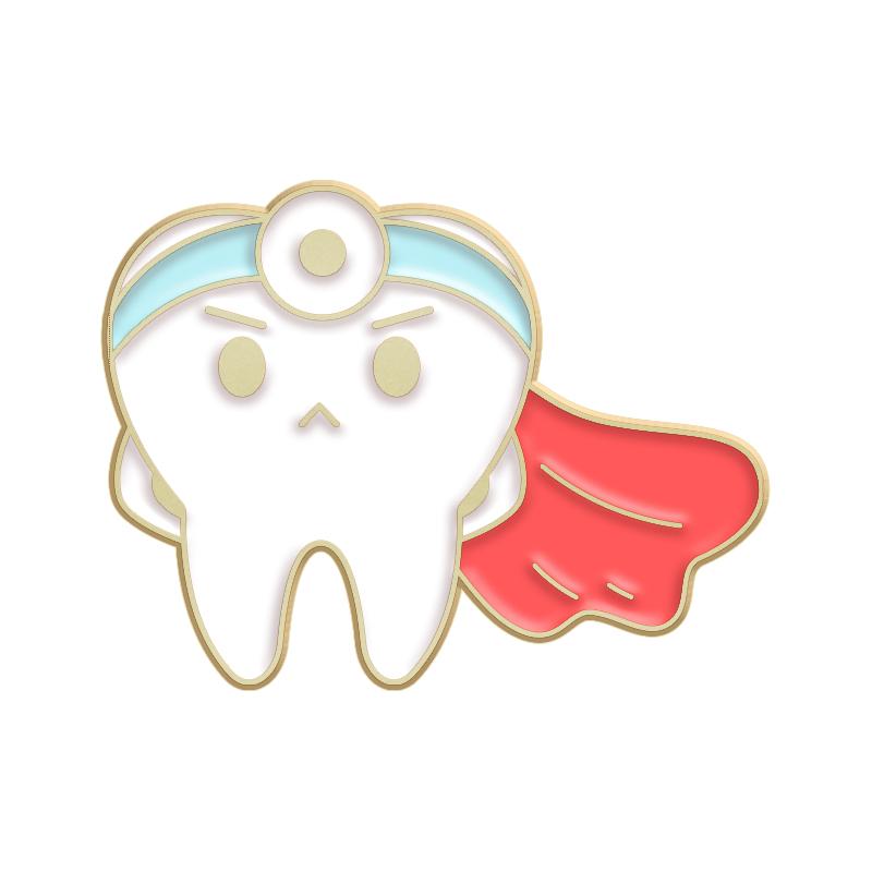 Lovely Tooth Enamel Pin Rabbit Animal Dentist Brooch Badge Metal Accessories Lapel Pin Backpack Hat Gift Doctor Nurse Jewelry