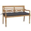 Day and Night - Day and Night Batavia Solid Teak Bench with Anthracite Gray Cushion 120 Cm
