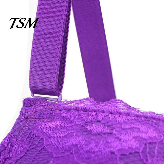 Thin Mold Cup Bra Women's Plus Size Push Up Sexy Floral Lace Full Gathering Effect Coverage Underwired Padded Supportive Everyday for Heavy