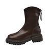 thick-soled Martin boots women's winter fattened and widened short boots large size women's boots thick heel velvet