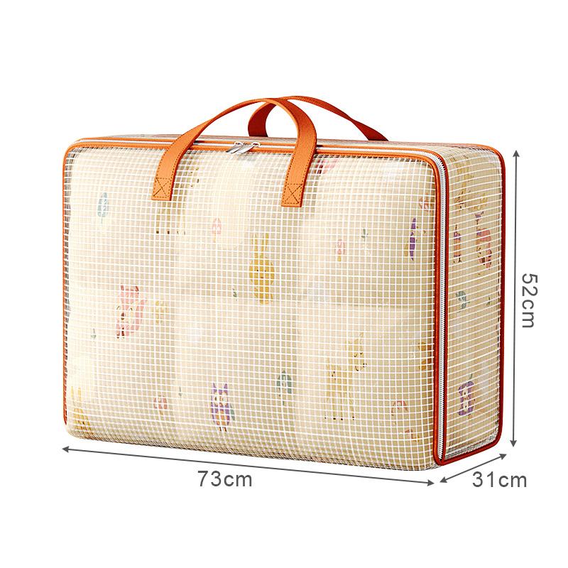 PVC Foldable Storage Bags with Handle Large Capacity Clothes Quilt Organizer Waterproof Moisture-proof Closet Organizer Bags