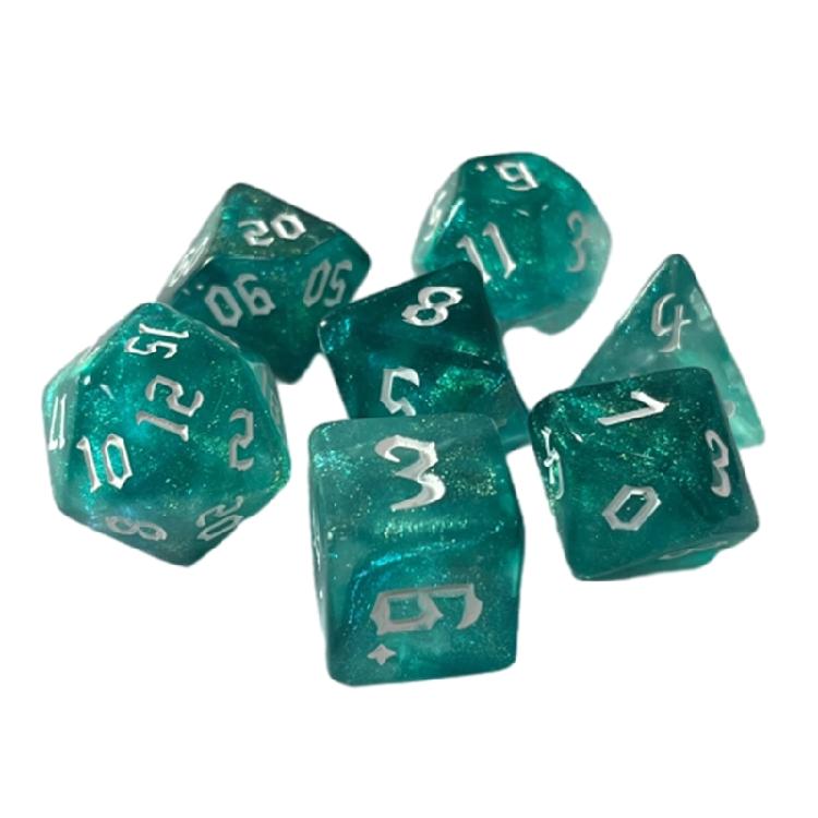 7Pcs Acrylic Multiple Side Dices Different Size Digital Number Dices Kids Adult