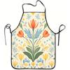1pc Apron, Vibrant Floral Design, Durable, Easy To Clean, for Kitchen Cooking, Gardening, Fruit Picking, And Festive Occasions Like Christmas And Hall
