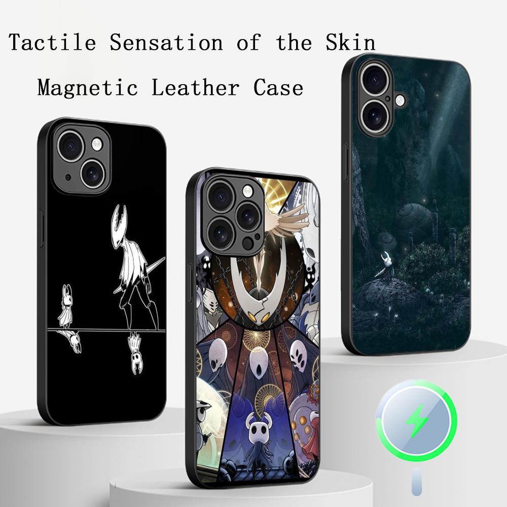 Super fashion Hollow Knights game Phone Case For iPhone 16 15 14 13 12 11 Plus Pro Max High-end Luxury Magsafe Sheepskin
