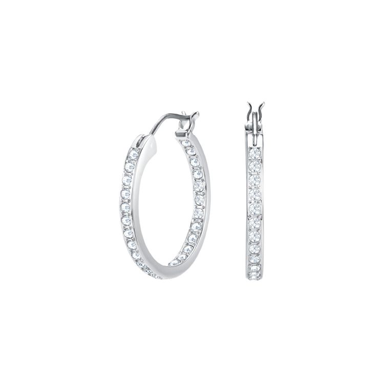 

Swarovski Sommerset Series Full Diamond Round Ring Elegant Minimalist Earrings Women earrings 5616262 Box (Random Color),F,White