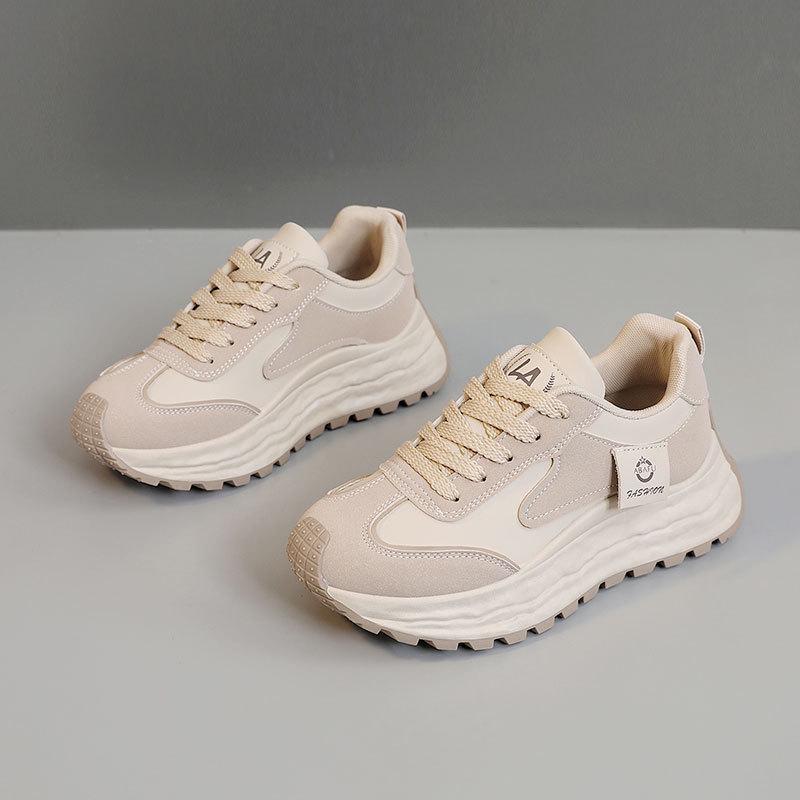 

Распродажа ZY2505 Весна/Лето 2025 Женские кроссовки на высокой подошве - Верх из комбинированной кожи, Повседневная спортивная обувь 39