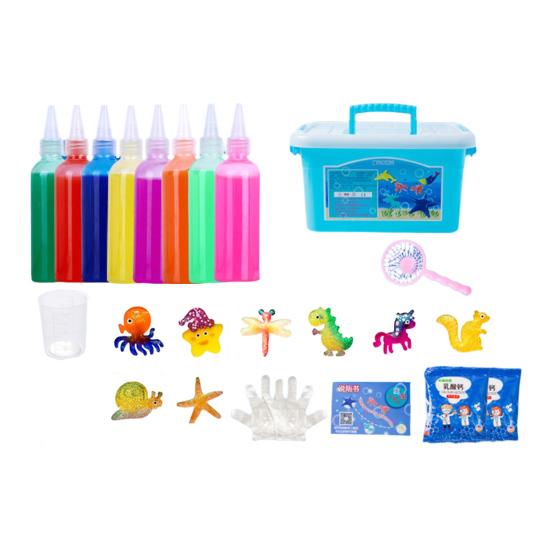 1 Set Kids Water Elf Toy Kit with 8/10/12 Shape Molds Water Gel Toy DIY Handmade Water Animal Creation Kit Toddlers Boys Girls Gift