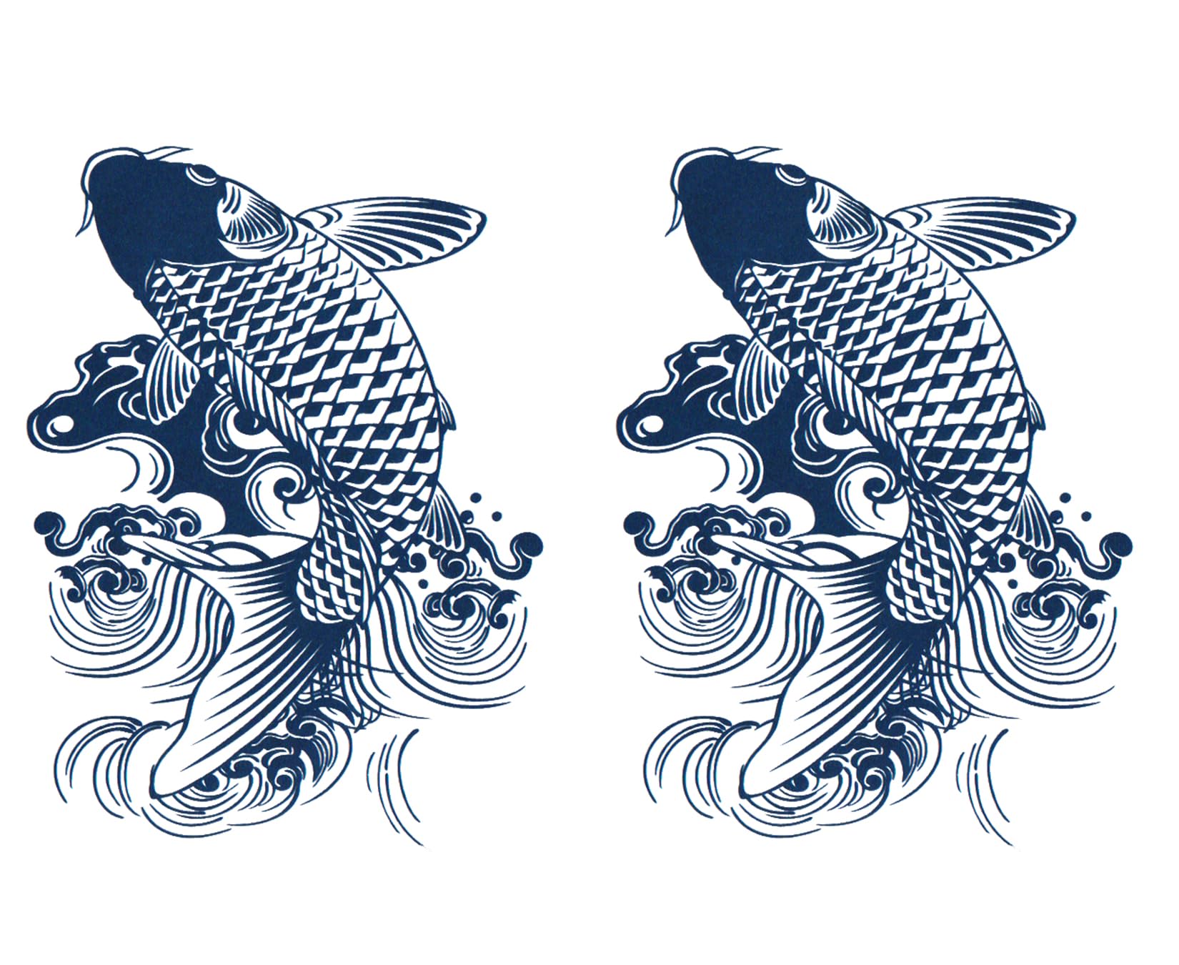 

Jagua Tattoo Tattoo Sticker Tattoo that disappears in 2 weeks Henna Tattoo Authentic Carp Set of 2 (gz124-2)