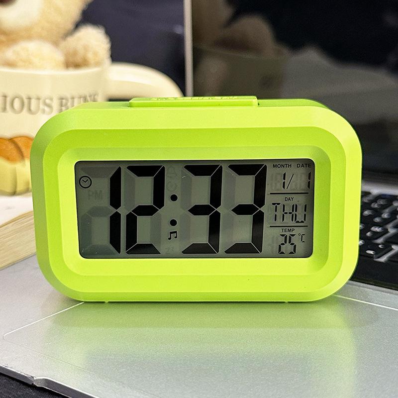 Charming Multifunctional Luminous Alarm Clock for Students - Compact Creative Bedside Clock with Snooze Feature