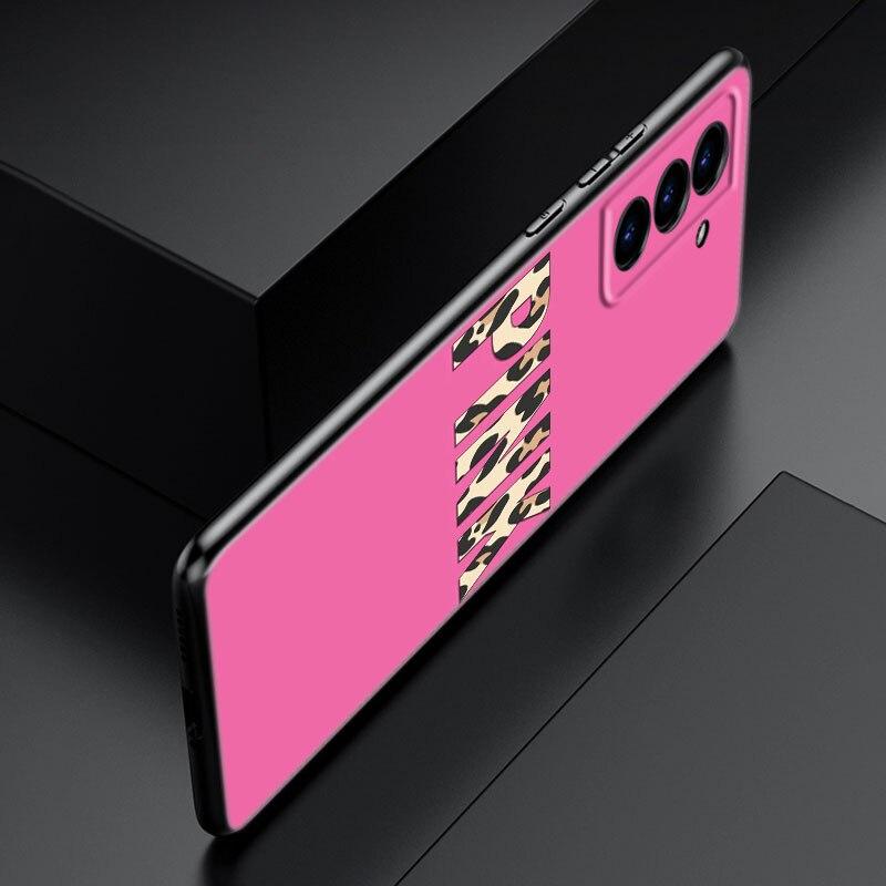 Custodia per telefono con stampa Leopard Love per Samsung Galaxy S22 Pro S21 S20 Ultra FE S10 Lite 5G S10E S9 S8 Plus Cover nera in TPU morbido