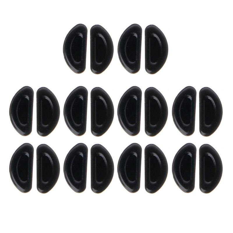 10 Pairs Adhesive Eye Glasses Nose Pads D Shape Stick On Anti-Slip Soft Silicone Adhesive Nose Pads Glasses Nose Pad Kit