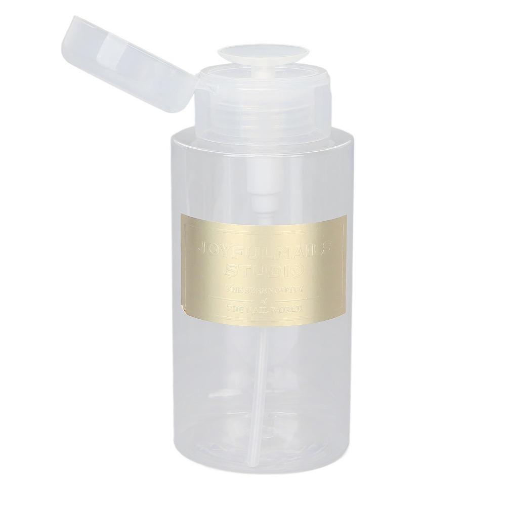 300ml Press Pump Dispenser Bottle Clear Bottle Push Top Container Nail Remover Liquid Bottle Nail Liquid Subpackaging Bottle