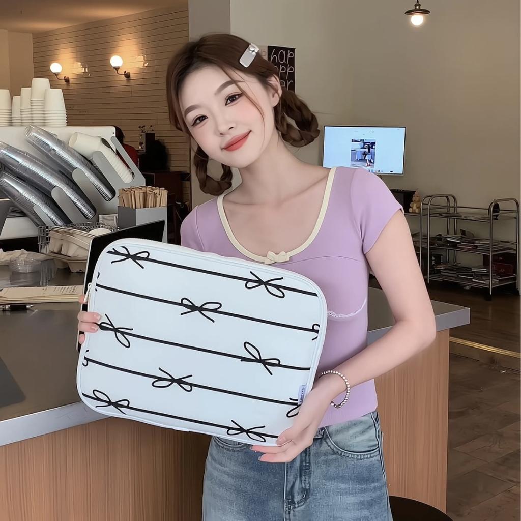 Laptop liner bag Ballet style bow inch Tablet bag College I style Laptop bag inch