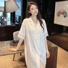 New Summer Women's Sexy Lace Ice Silk Nightgown - Plus Size, Loose, High-End Feel