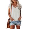 Womens' Fashionable And Casual Solid-color Basic V-neck Short-sleeved Top