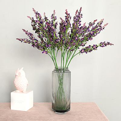 Simulation Flower Multifunctional 3 Heads Faux Silk Flower Household Realistic Artificial Mint Flowers for Wedding