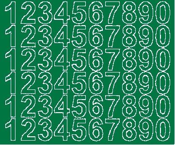 Self-Adhesive Number Stickers 3 Cm Stickers Green Matte