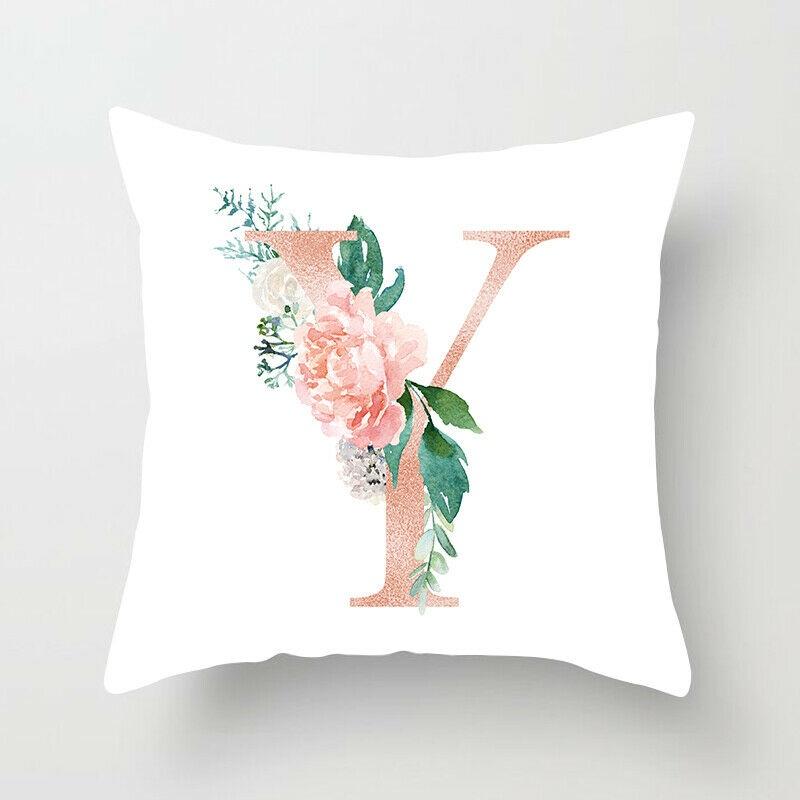 Luxurious 26 Letter Polyester Pillow Case For Sofa Car And Home Decor