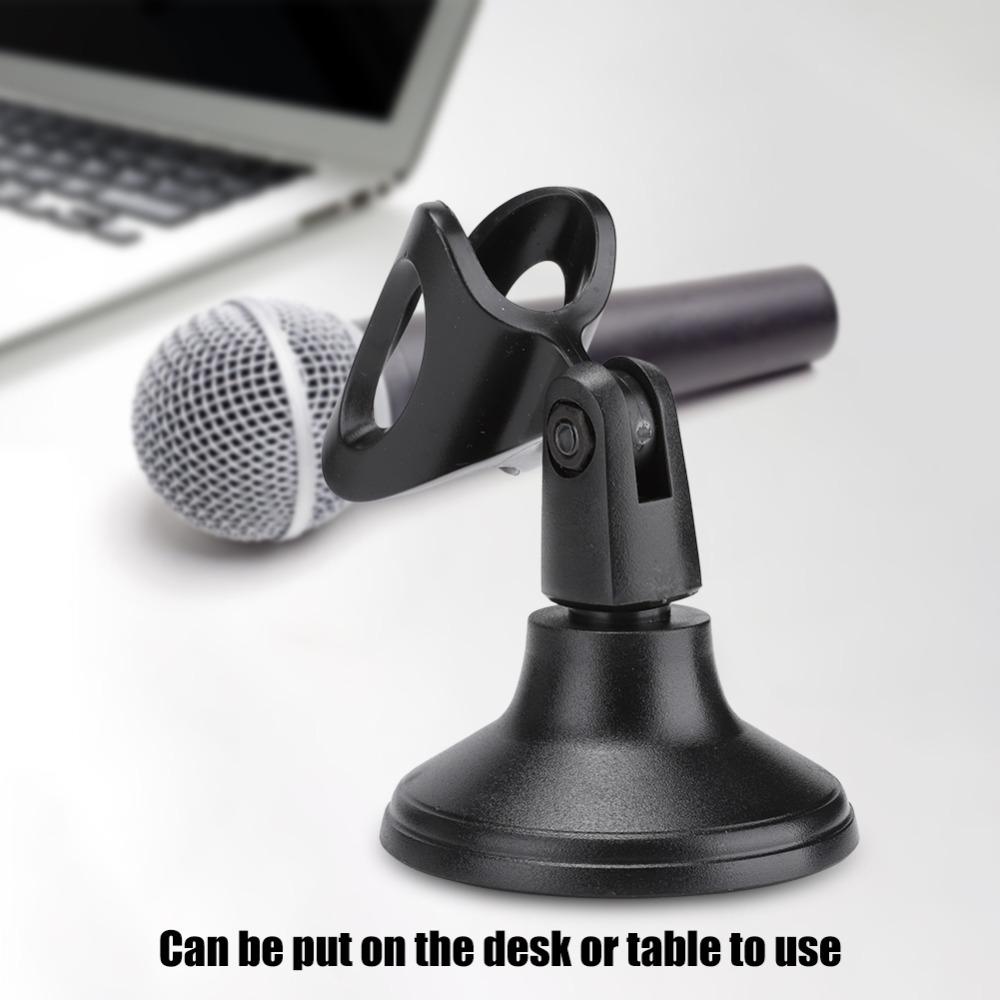 Adjustable Desktop Mini Microphone Stand Stable Base Mic Clip Mount  Online Meetings